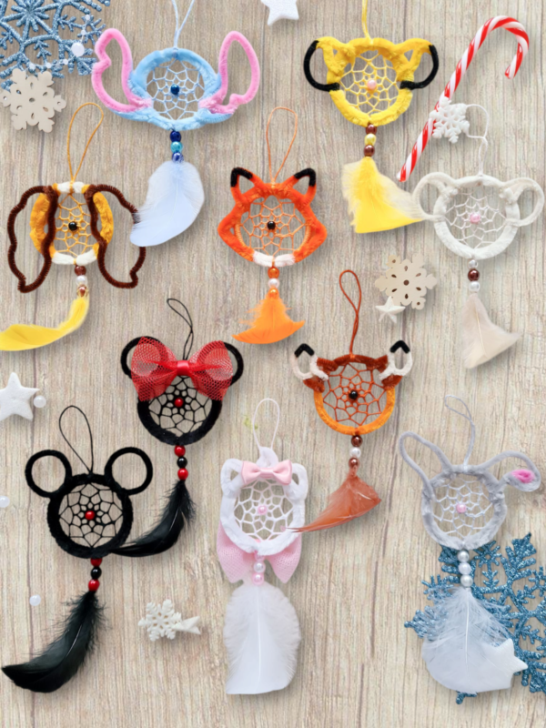 Ornements attrape-rêves inspirés de différents personnages de dessins animés