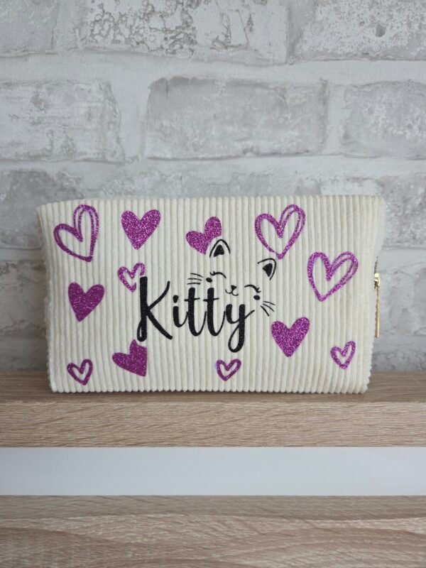 Trousse en velours côtelé personnalisée