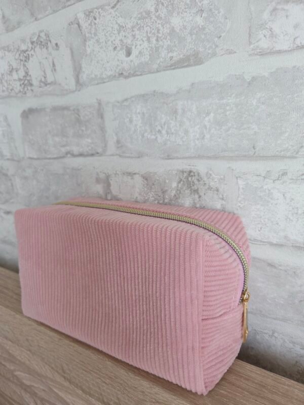 Trousse en velours côtelé personnalisée